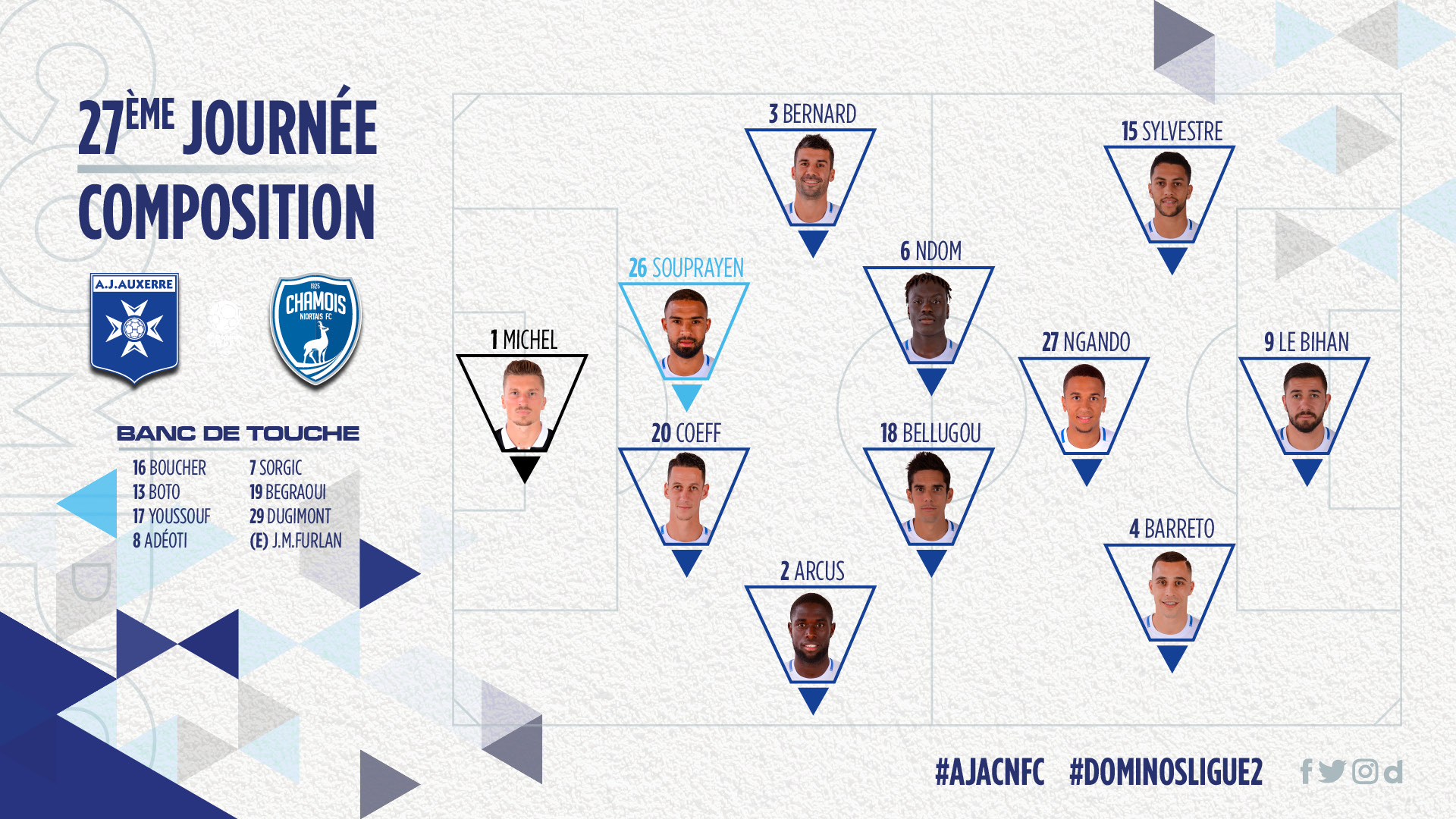 Avec Sylvestre et Ndom face à Niort