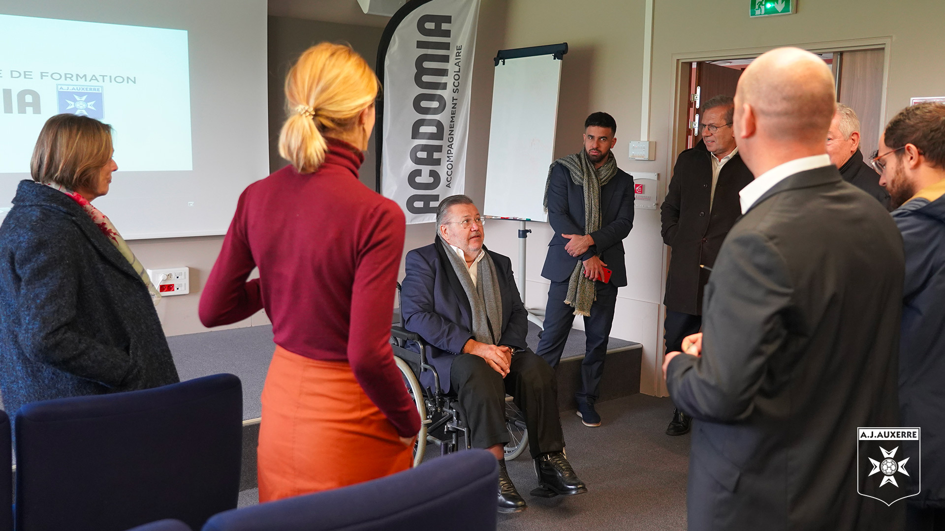 Patrick Toulmet en visite au centre de formation AJA Acadomia