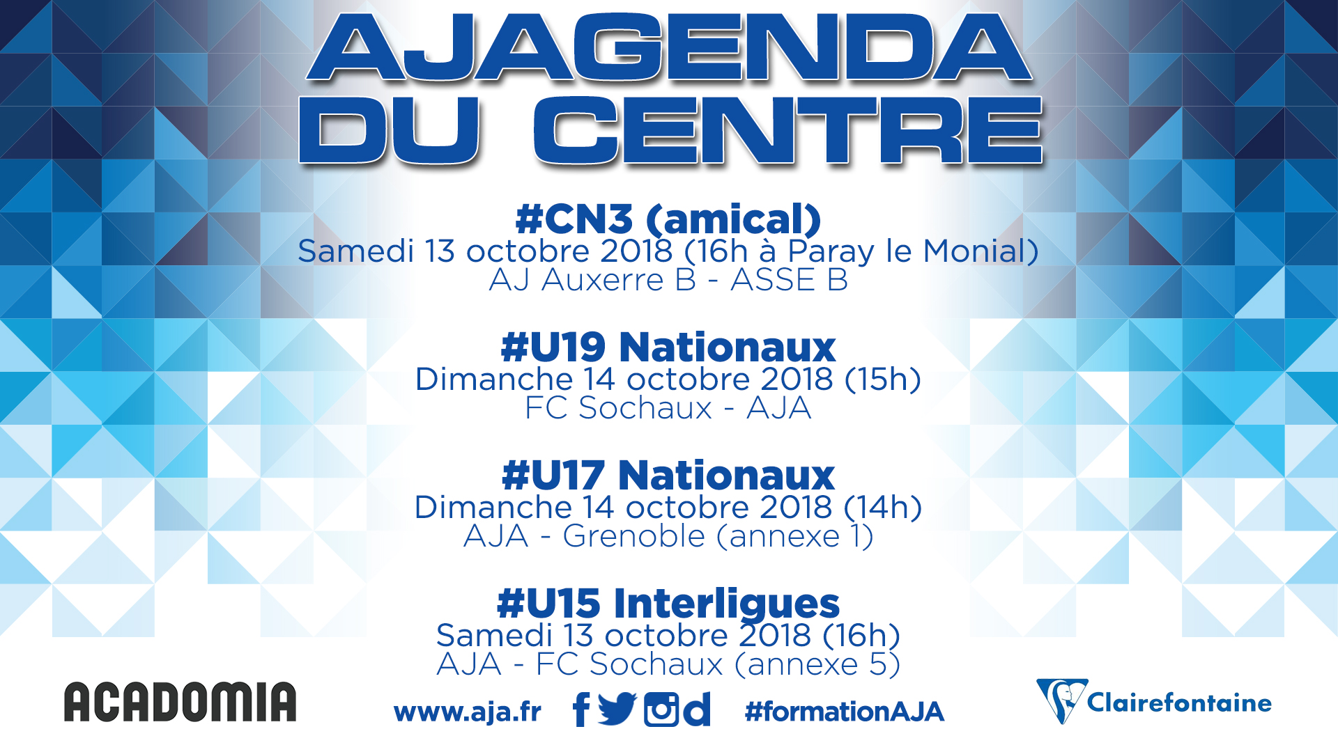 Programme des jeunes 13-14 octobre