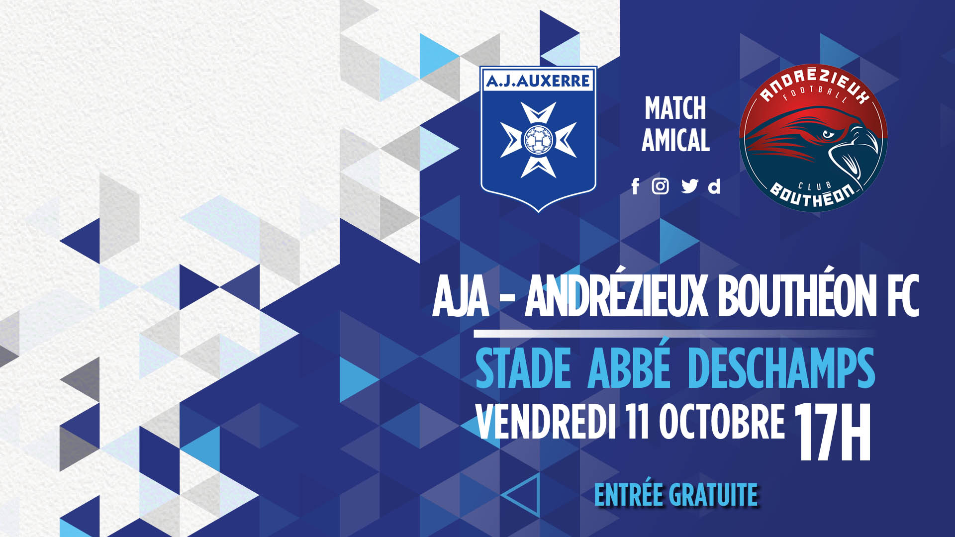 AMICAL : AJA - Andrézieux vendredi à 17h