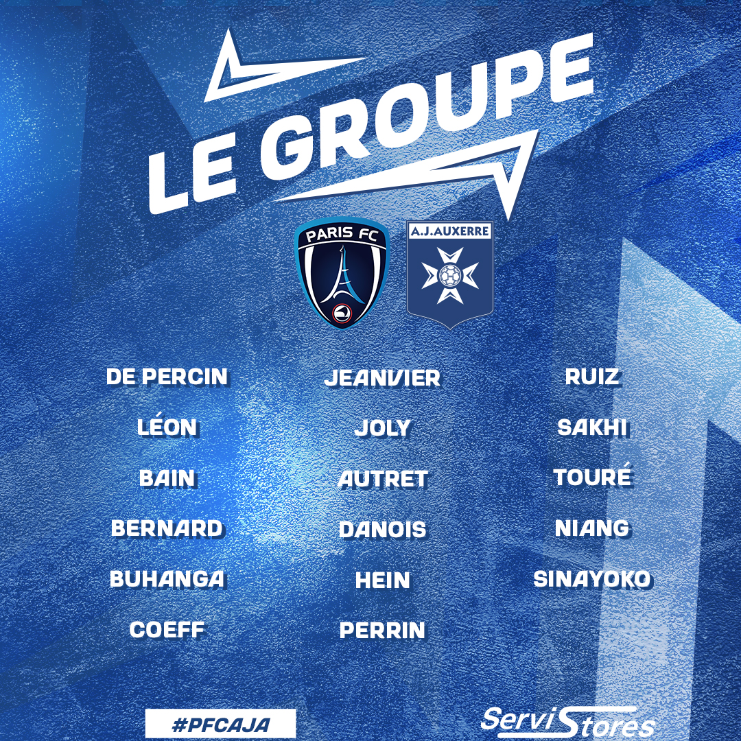 Le groupe de l'AJA pour l'amical face au Paris FC