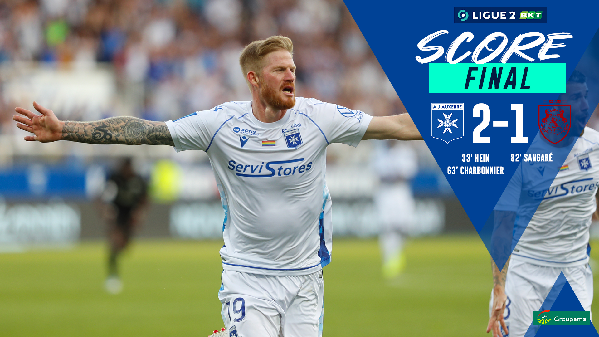 L'AJA s'impose 2-1 face à Amiens