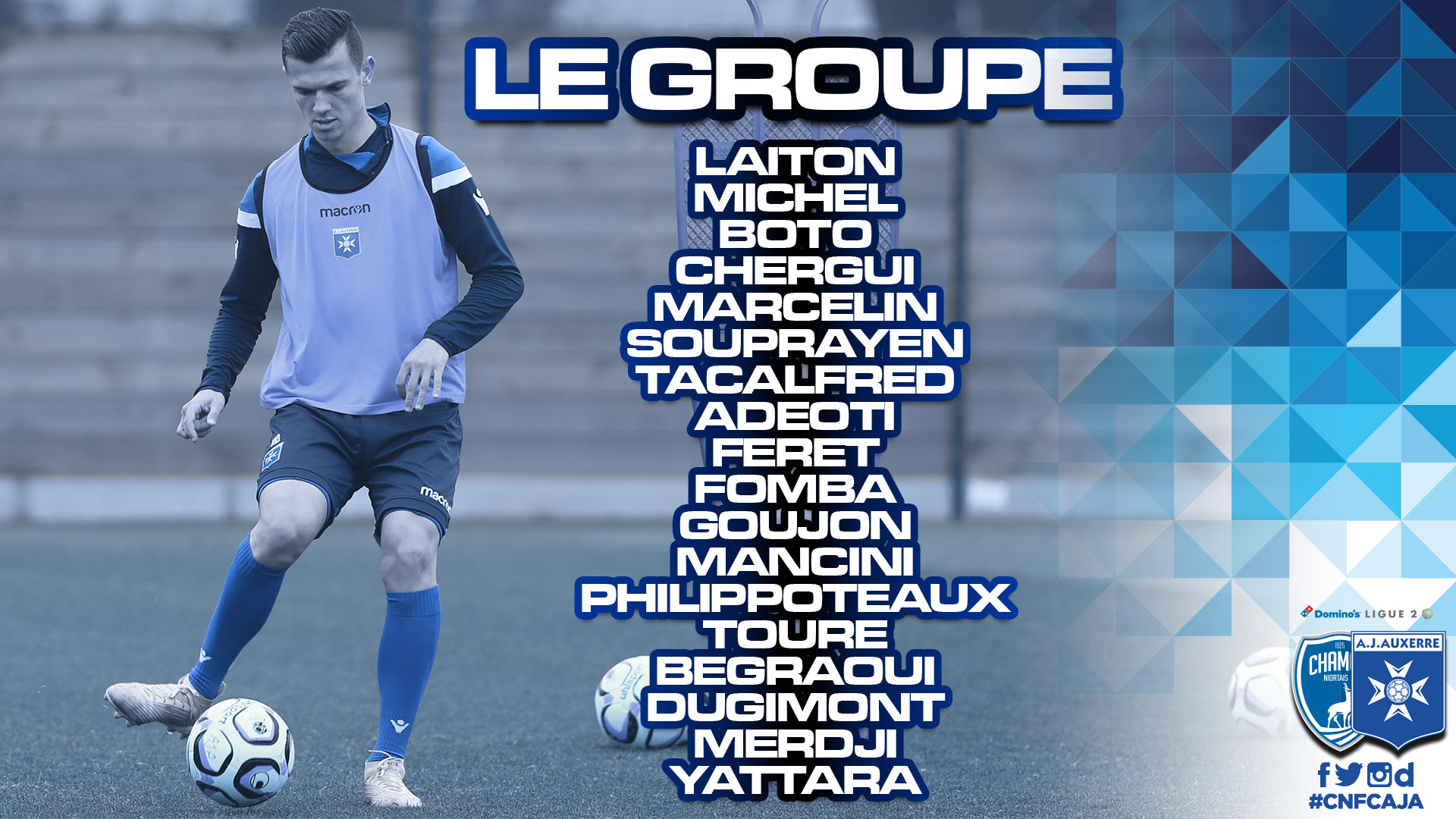 Les 18 convoqués pour Niort