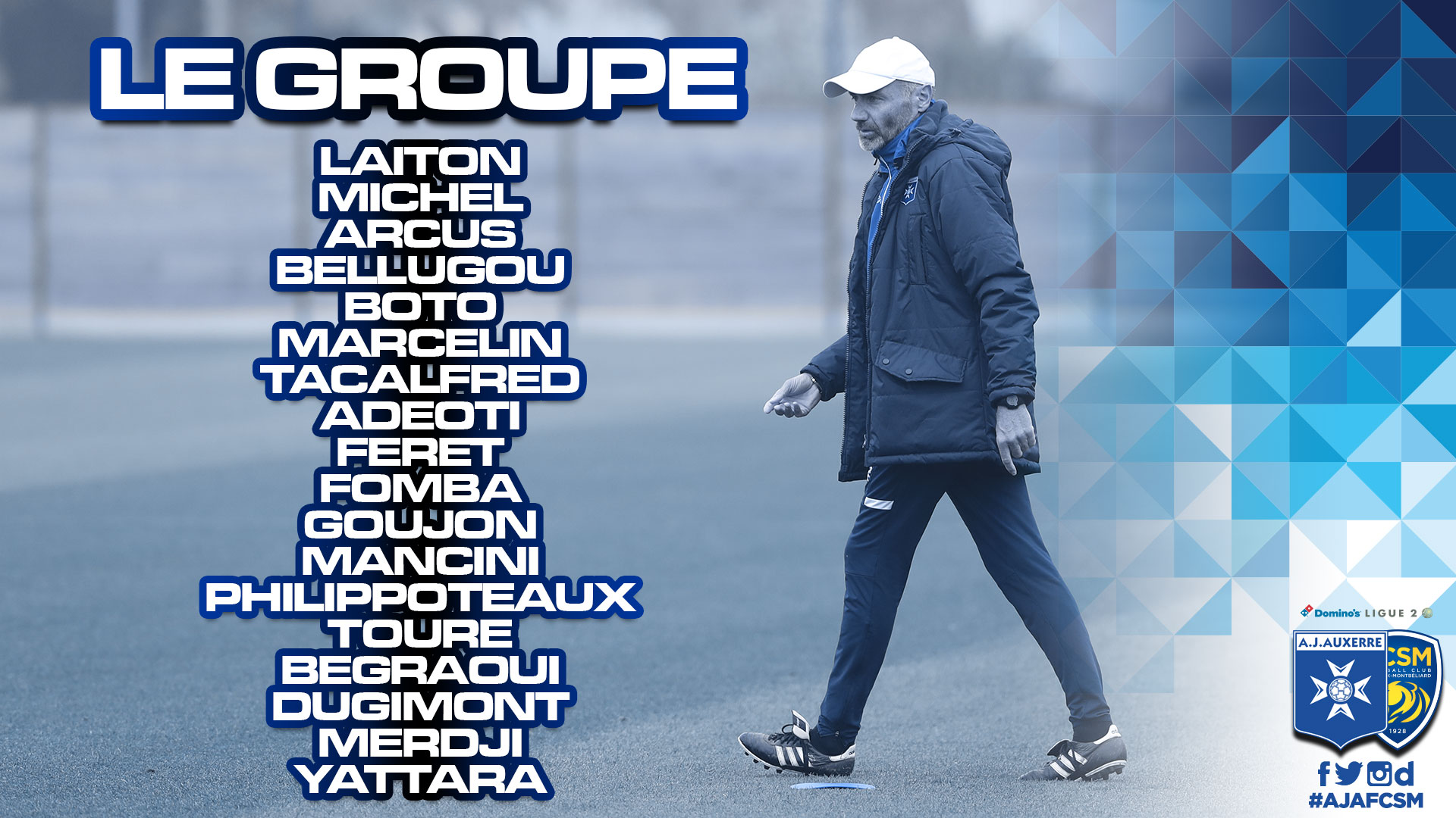 Le groupe pour Auxerre-Sochaux