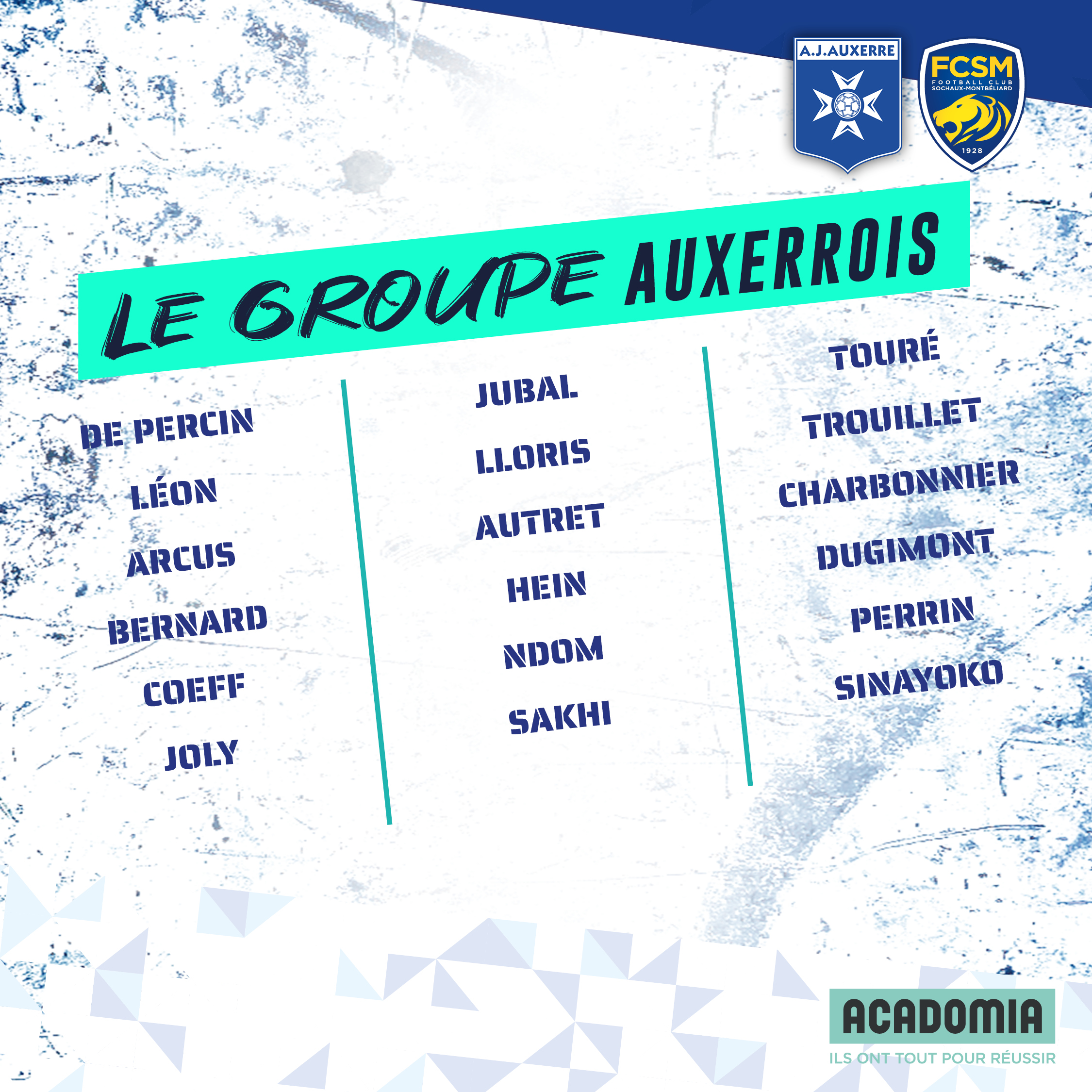 Le groupe auxerrois pour AJA-Sochaux