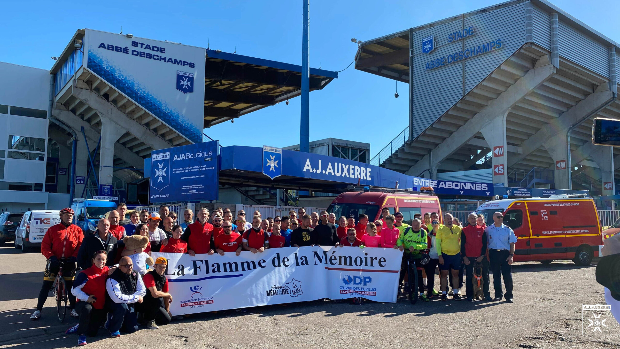 La Flamme de la mémoire de passage à l’Abbé Deschamps