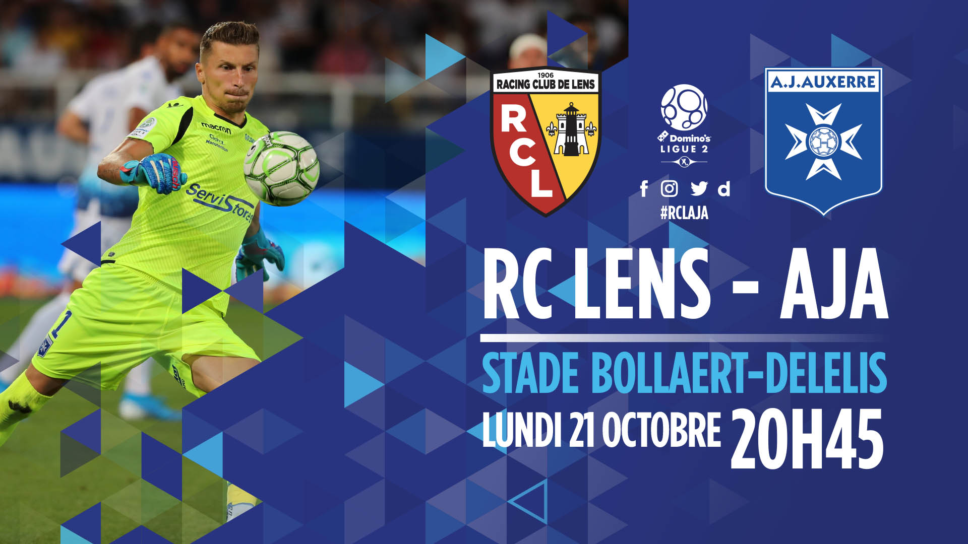 RC Lens - AJ Auxerre le samedi 21 octobre à 20h45