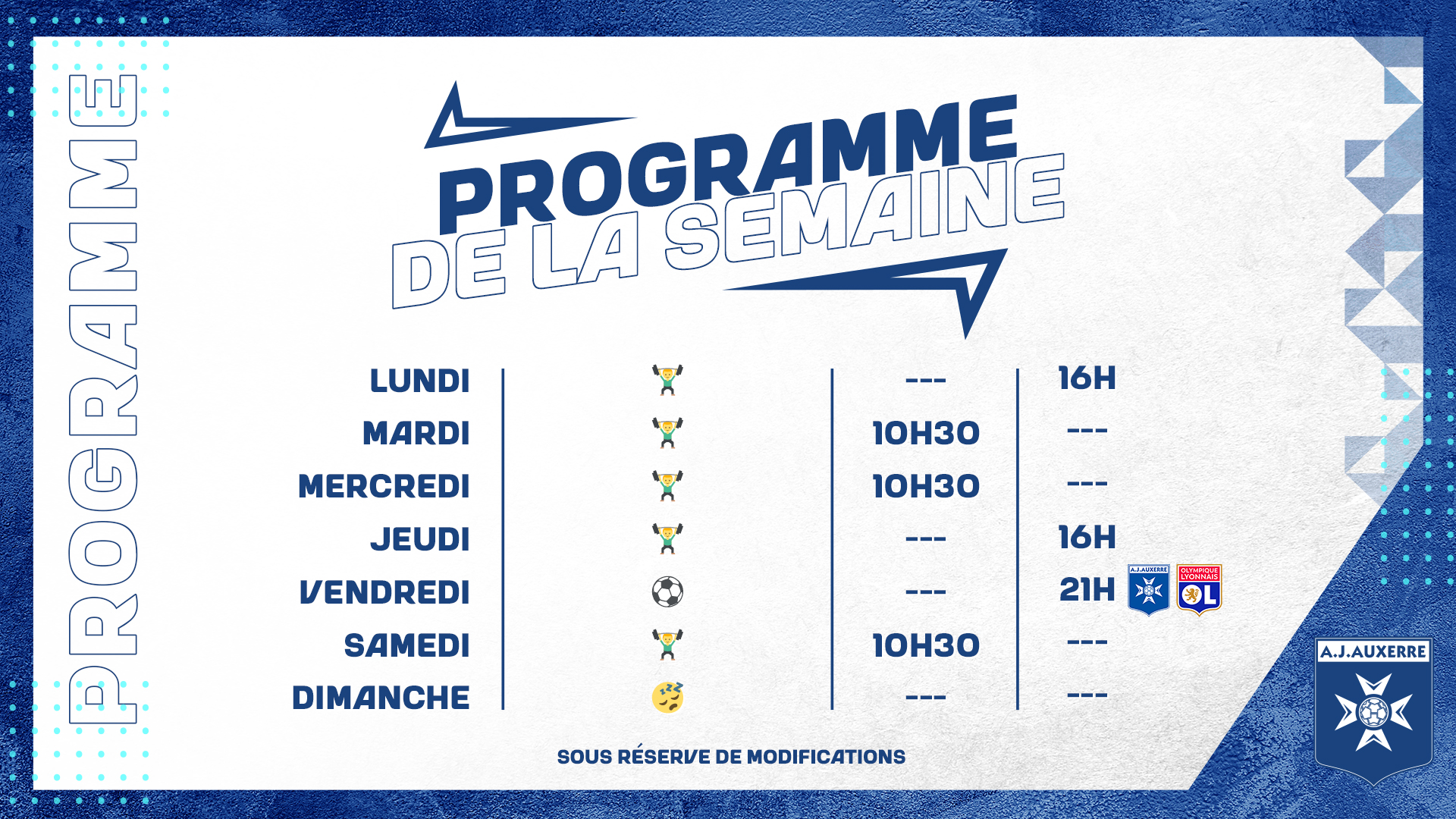 Le programme de la semaine du 13 au 19 février