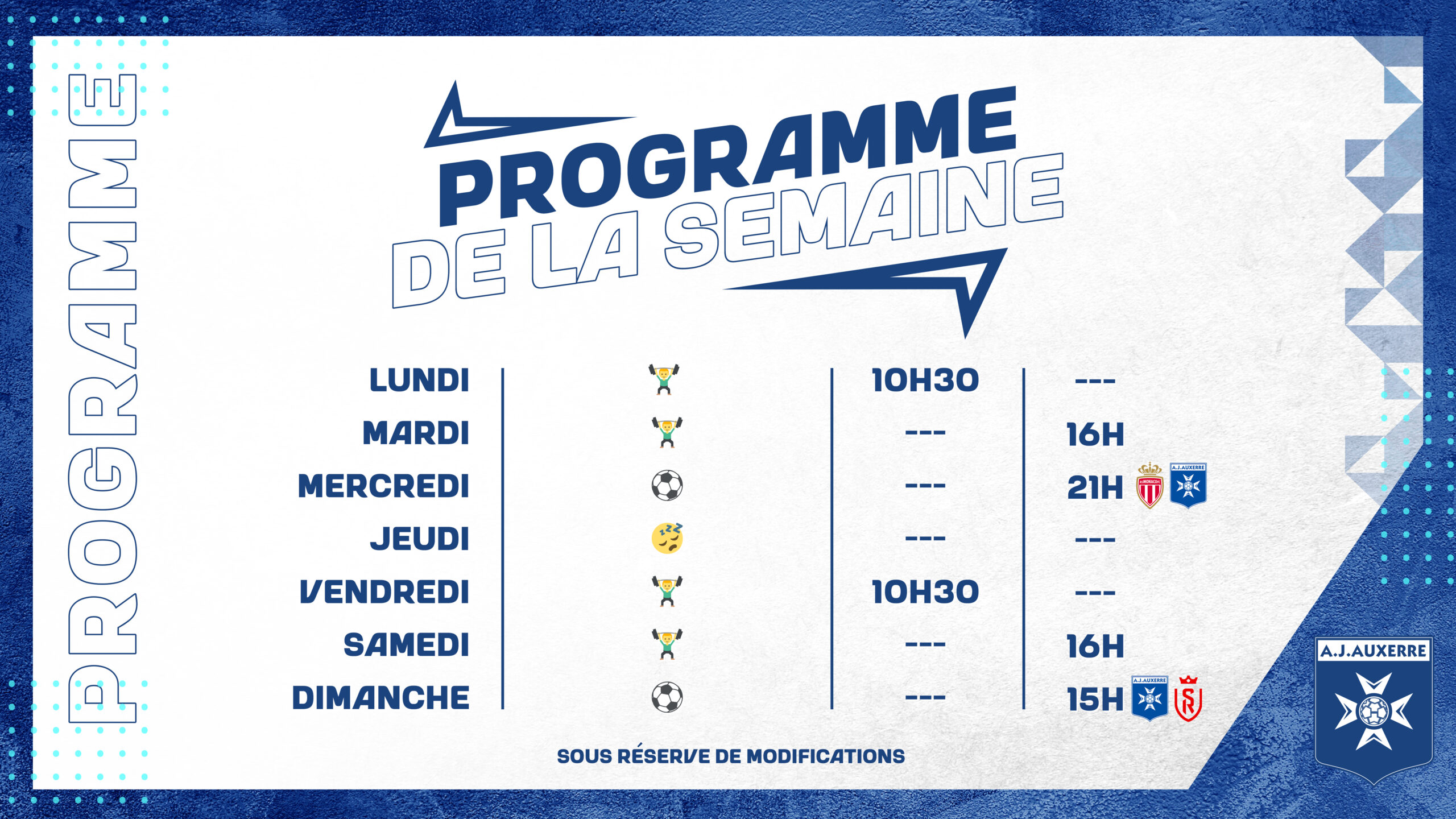 Le programme de la semaine du 30 janvier au 5 février