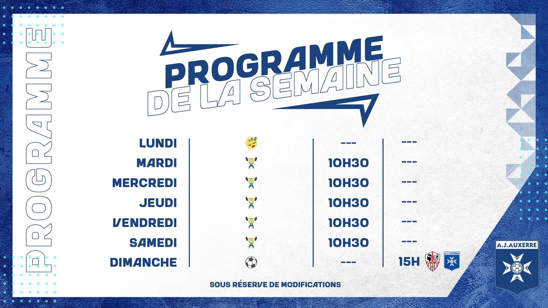 Le programme de la semaine du 3 au 9 avril