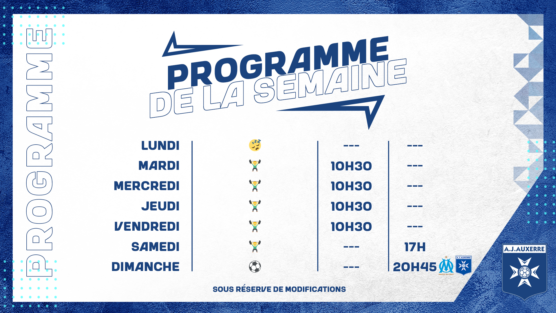 Le programme de la semaine du 24 au 30 avril