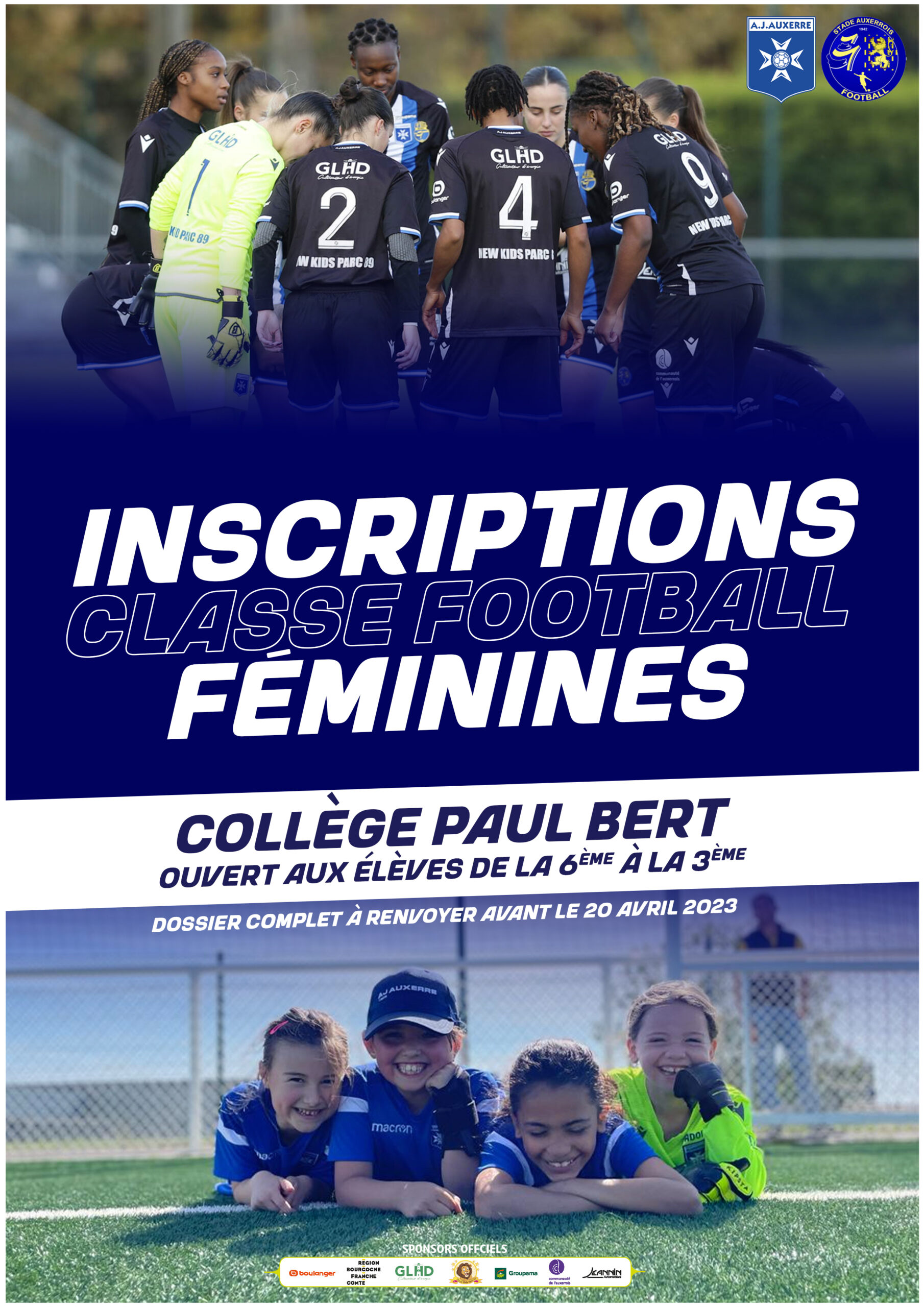 Rejoins la section sportive football du collège Paul Bert