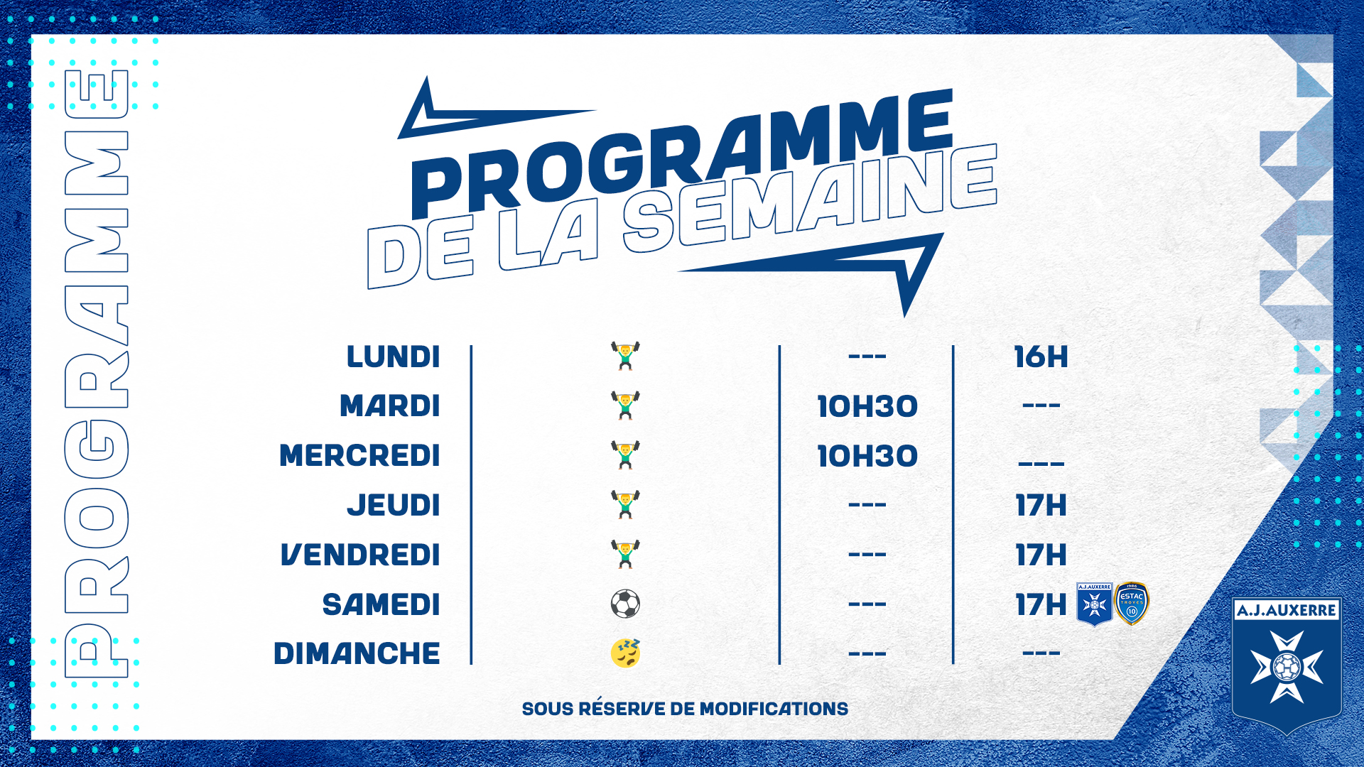Le programme de la semaine du 27 mars au 2 avril