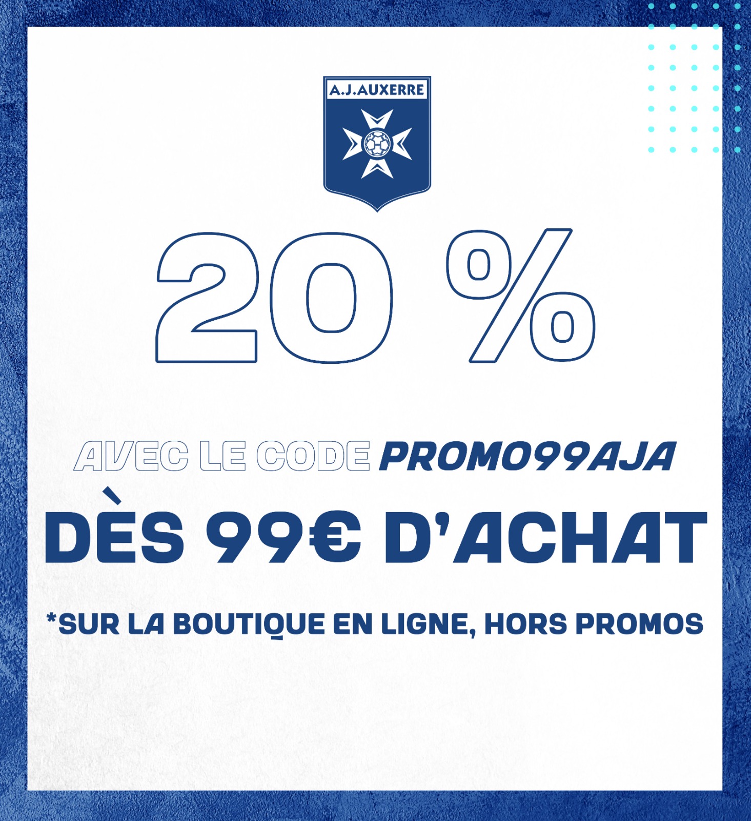 Profitez de -20% à la boutique jusqu'à dimanche après-midi